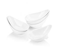 MALACASA 6 pièces Bol à Sauce Tapas Condiment Saucière Coupelle à Dessert Ramequin 11.5 * 7.5 * 7cm Porcelaine Vaisselles