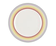 Bugatti Gioia Assiette de présentation en faïence rayée vibrante Blanc/crème avec rayures multicolores 1 x 32 cm