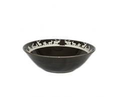 Faïencerie de Niderviller ~ Saladier Papiers découpés Noir faïence