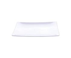 Hemoton Assiette en Porcelaine Assiettes de Service en Porcelaine Assiettes Rectangulaires pour Fêtes Assiettes de Service Empilables pour Fruits Fromage Dessert Déjeuner Et Plus (7.9in/Blanc)