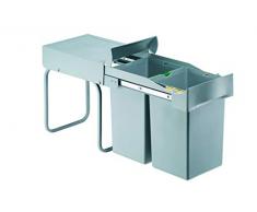 Pyramis 038000401 Poubelle encastrable 2 x 14 L 2 de séparation des déchets