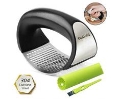 GuDoQi Presse à ail Cuisine ail Concasseur à Gingembre Acier Inoxydable Ergonomie économie de Travail avec poignée Facile à Laver