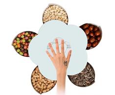 Plateau de Collations, Plateau de Collations Creative 5 Compartiments Divisés pour Portion de Noix, pour Apéritif, Barre de Salade, Fruits secs, Noix et Bonbons