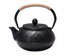 Théière japonaise en fonte avec infuseur en acier inoxydable et poignée isolante - Non émaillée - Cadeau déco rétro, Fer, a, size