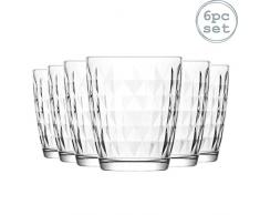 La-V Verres Tumbler à Eau Artemis - pour Boissons Non-alcoolisées/jus de Fruits - 340 ML - Lot de 6