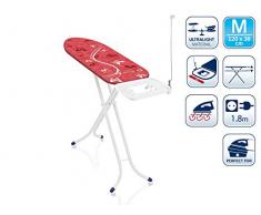 Leifheit 55126 Table à repasser AirBoard Deluxe XL, Métal, Blanc/Rouge, 140 x 38 cm
