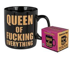 Out of the blue 78/8278 Mug en faÃ¯ence, Queen of Fucking Everything, env. 13 x 11 cm
