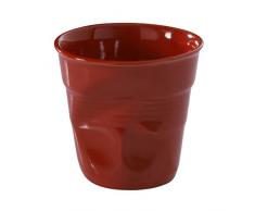 Revol RV636513 Tasse Cappuccino Froissé, Porcelaine, Rouge, 8,5 x 8,5 x 8,5 cm