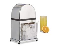 Relaxdays 10021728 Broyeur Ã Glace manuel Machine Ã Glace PilÃ©e seau Ã glace pelle Ã glace mÃ©tal 27 x 15,5 x 13 cm, argent