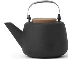 Viva Scandinavia Théière en Porcelaine Matte de Couleur Gris Anthracite, modèle Nicola, 1.3 l