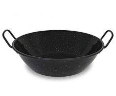 Menax - Poêle à Paëlla Profonde - Wok avec Poignées - Plat à Paella - Acier Émaillé Vitrifié - Revêtement Antiadhésif - Ø 26 cm - 3,8 L - Fabriqué en Espagne