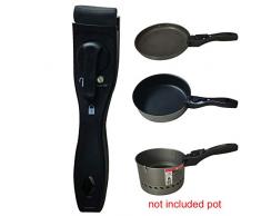 FADDR Poignée de Casserole Amovible, poignée Universelle pour Barbecue, Anti-brûlure, Pince pour casseroles pour différents Outils de Cuisine, Noir, Free Size