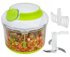 Brieftons Hachoir QuickpullPetit Hachoir / Blender / Mixeur manuel puissant, 950 ml, avec 3 Recettes électroniques téléchargeables.