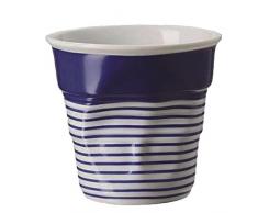 REVOL RV646077 Tasse Cappuccino Froissé, Porcelaine, Blanc/Bleu, 8,5 x 8,5 x 8,5 cm