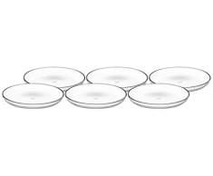 Leonardo 066330 Cucina Lot de 6 Assiettes 18 cm, Verre, Transparent, 18 x 18 x 2.1 cm, 6 unités