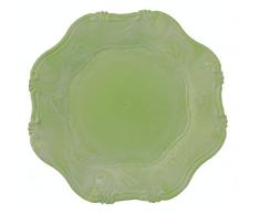 Villa dEste Hippy Set de Sous-Assiettes avec le Bord Ondulé, Plastique, Vert, 6 Pièces