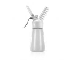 NRYBH Siphon Cuisine Chantilly 250 ML Portable en Aluminium Fouetté Dessert Crème Beurre Distributeur Chargeurs Whipper Cracker Mousse Gâteau Maker 250 ML avec 4 Attachment Blanc