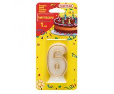 WDK Partner - COU606 - Décoration de gâteau - Bougie Chiffre 6