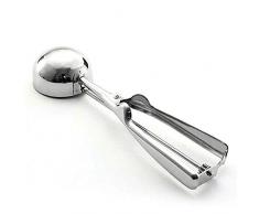 Luguoo Cuillère à crème glacée en Acier Inoxydable Solide, cuillère à crème glacée, cuillère à Fruits, cuillère à Melon deau -S