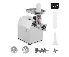Royal Catering RCFW 70-600ECO Hachoir à Viande Électrique Professionnel Acier Inox (70 kg/h, 600 W, Fonction de Retour en Arrière, Diamètre des Trous 5/7 mm) ECO