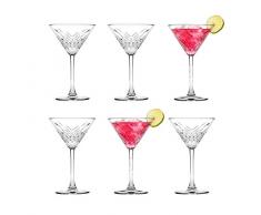 Pasabahce 440176 Lot de 6 verres à Martini « Timeless » en cristal Hauteur env. 17,2 cm