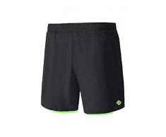 IZAS Ravier Short Homme, Noir/Vert Clair, FR : L (Taille Fabricant : L)
