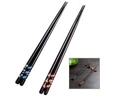 iwobi Baguettes Japonaises Bambou,2 Paires Baguette Chinoise en Bois Réutilisables