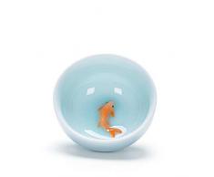 SGYD Couleur Chinois Tasse à Thé en Porcelaine Celadon Poisson Tasse À Thé Ensemble Théière Boisson en Céramique Chine Kung Fu Service À Thé Tasse en Céramique Cadeau Chinois-Orange