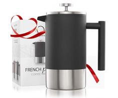 Origeens CAFETIERE A Piston 1L Graduée | Cafetière à Piston Isotherme | French Press Acier INOX Double Parois | Ecologique & Conforme CE