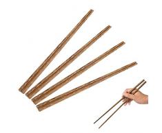 EQLEF Cuisson de Baguettes, 4 Paires de Baguettes Chinoises en Bois Longues 38cm/14.9 Pouces(38cm)