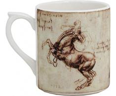 GIEN - Mug en faïence Chevaux - Léonard de Vinci - 1845CMU148-25.5 cl HT 9.50 cm