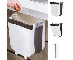 VASEN Poubelle Pliable Suspendue Poubelle Murale Encastrable Dustbin Wall Mounted Garbage Can pour Cuisine, Voiture, Salle de Bain, Bureau