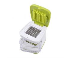 Mister Chef Presse Ail en dés grilles tranches de Mini Cube en Plastique avec Lames en Acier Inoxydable, Vert/Blanc