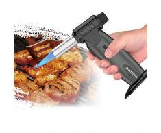Megainvo Chalumeau de Cuisine Professionnel, Brûleur Torche de Cuisine Multifonctionnel avec Verrou de Sécurité et Flamme Réglable, Briquet Culinaire pour Barbecue, Crèmes Brûlées(Gaz Non Inclus)