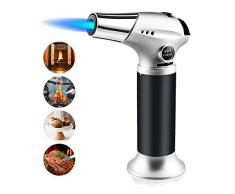 Chalumeau de cuisine rechargeable au gaz butane réglable parfait pour la crème brûlée