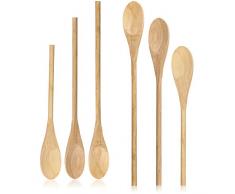 COM-FOUR® 6x cuillères en bois en trois tailles différentes - set de cuillères en bois pour la cuisson - cuillère en bois