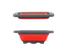 DMZK Passoire Pliable en Silicone, Grande Capacité Rétractable, Poignées pour Adapter à Tous Les Puits