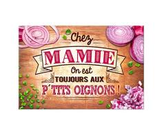 Les Trésors De Lily [P2921 - Planche à découpe/Dessous de Plat Verre Mamie (oignons) - 30x20 cm
