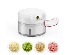 Elekin Presse-ail, Hachoir à ingrédients, Mini Hachoir Manuel à Oignon Végétal, Hachoir à Viande avec Lame en Acier Inoxydable, 170 ML