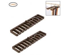 Surenhap 2 Pcs Porte Ceinture Titulaire Accueil Placard Organisateur en Acier Inoxydable 360 ° Pivot Crochet pour Ceintures Cravates Foulards