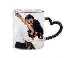 Tasse Personnalisée avec Photo Mug Magique Personnalisable en Ligne Changeante de Couleur Sensible à la Chaleur Tasse à Café Thé Chaud en Céramique pour Cadeau dAnniversaire Noël Fête des Père/Mère