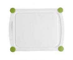 Emsa PERFECT CUT Planche à découper, en plastique, 25x19cm blanc/vert