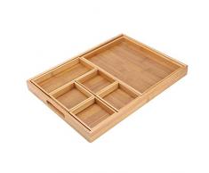 Plateau De Nourriture En Bambou Snack Apéritif Plateau De Service En Bois Ustensiles Détachables Anniversaire Anniversaire Fête