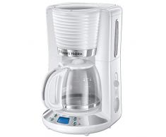 Russell Hobbs 24390-56 Machine à Café, Cafetière Filtre 1,25L Inspire, Programmable 24h, Verseuse Verre, Maintien au Chaud - Blanc