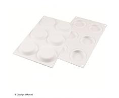 KIT TARTE RING D.80 mm "KIT 6 MOULES TARTELETTES . 6 Cercles perforés d.80 mm X h 20 mm en matière composites + 1 moule silicone 6 empreintes 50 ml." tartlet kit"