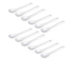 Schramm® 12 pièces cuillère à oeufs en porcelaine cuillère à oeufs blancs cuillère de service cuillère à café cuillère à dessert cuillère à moka cuillère à trempette