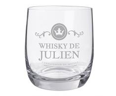 Personello® Verre à Whisky avec Gravure, Motif Couronne, Texte personnalisée [nom] et [année], Verre à Whisky gravé “Tumbler”