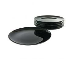 Luminarc, 15888, Série ITALIEN PARTY noir, Assiette á Pizza de 33 cm , Lot de 6
