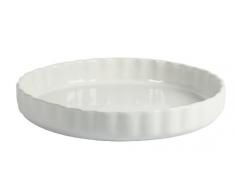 Crealys 512734 Moule à Tarte en Céramique Blanc 28 cm