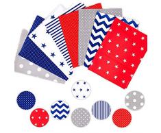 Dihope, 8pcs Tissus Patchwork Coton Textile de Coton DIY Bricolage Habillement Couture Chiffons Imprimé Fleur Etoiles Motif 50x50cm (50 * 50cm, 5#)